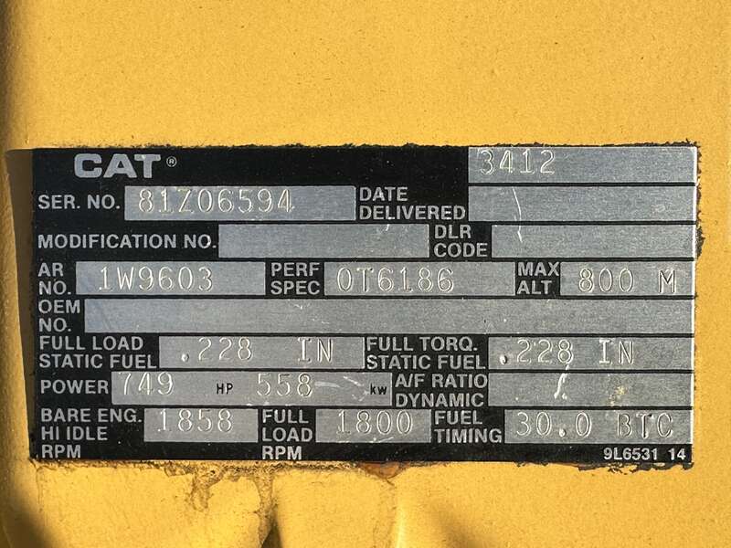 Used Caterpillar 3412 Diesel Generator, 325 Hrs