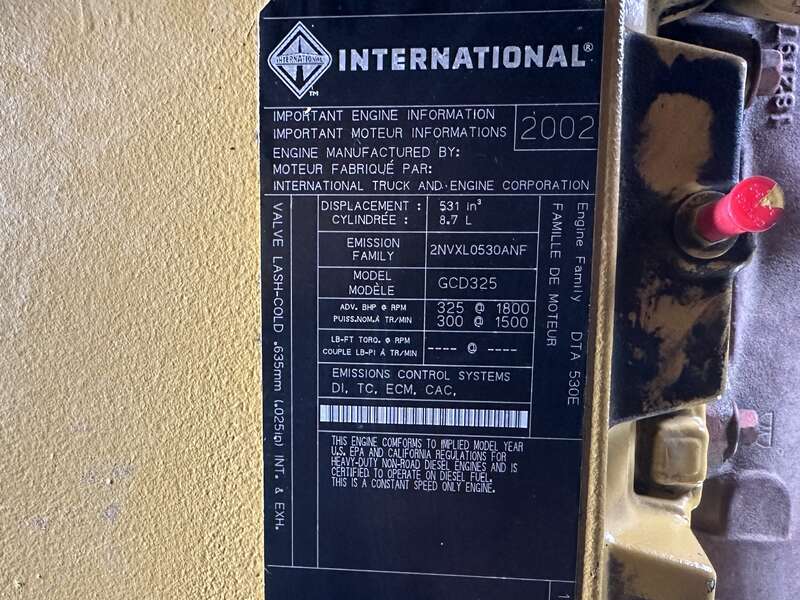 Used Caterpillar D200P4 Diesel Generator, 741 Hrs