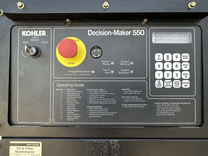 Used Kohler 400REOZJB John Deere 6135HFG84A Diesel Generator, 190 Hrs, EPA Tier 3