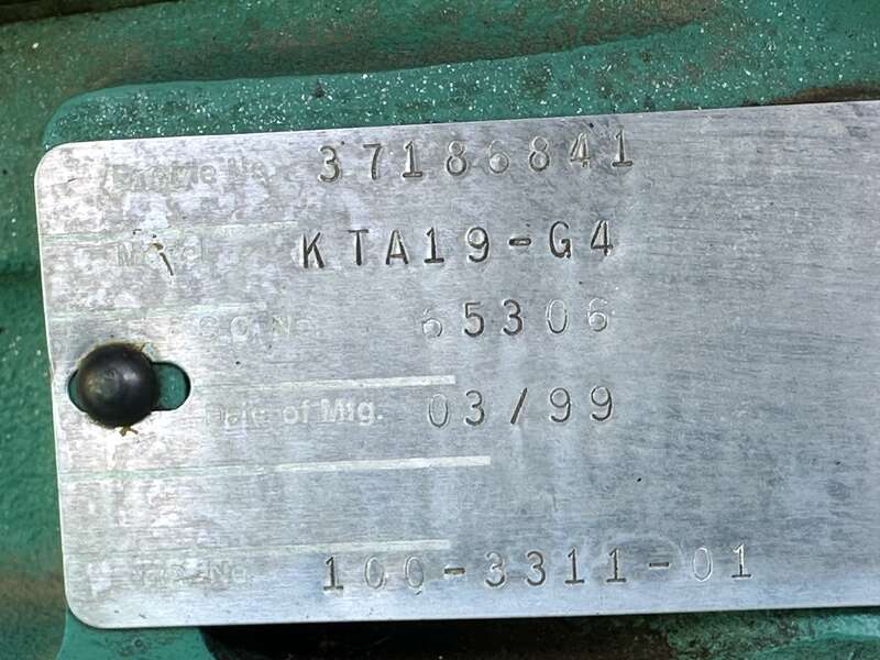 Used Cummins DFED KTA19-G4 Diesel Generator, 598 Hrs